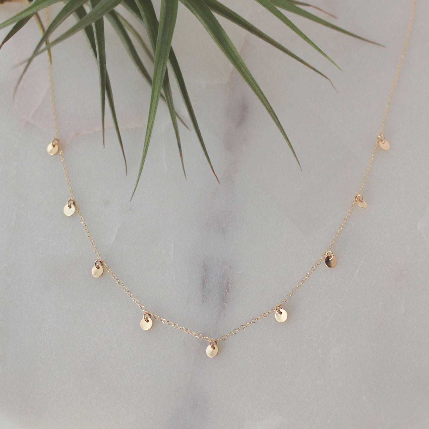 Tiny Gold Disc Necklace - 14k Gold Filled, 4mm Tiny Disc