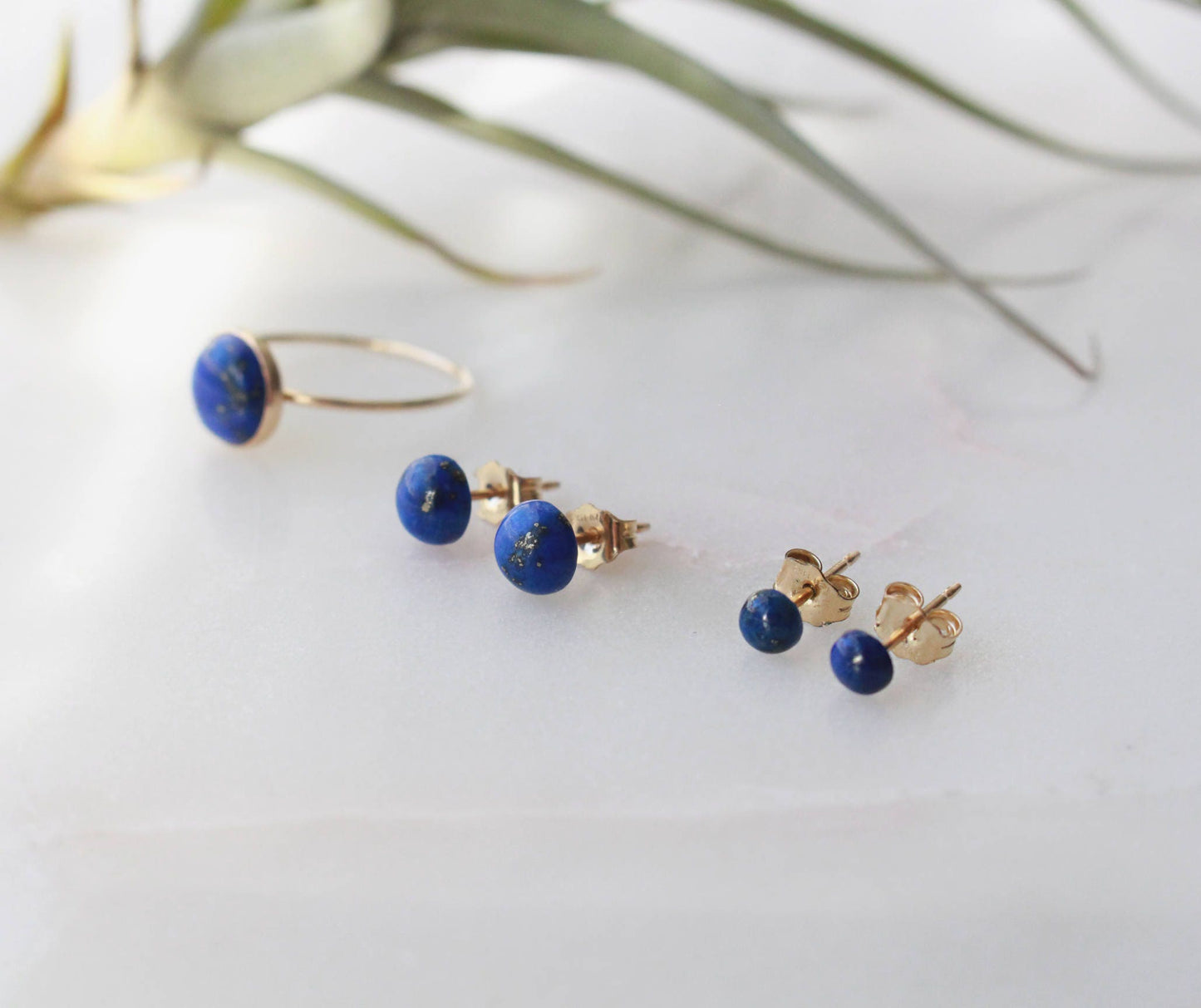 Tiny Lapis Lazuli Stud Earring - 4mm(small), 14K Gold Filled