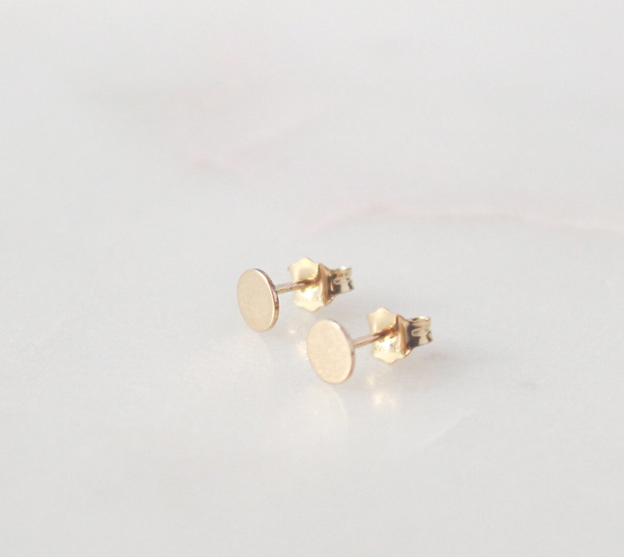 Gold Disc Stud Earrings(Small) - 14K Gold Filled, 5mm Disc