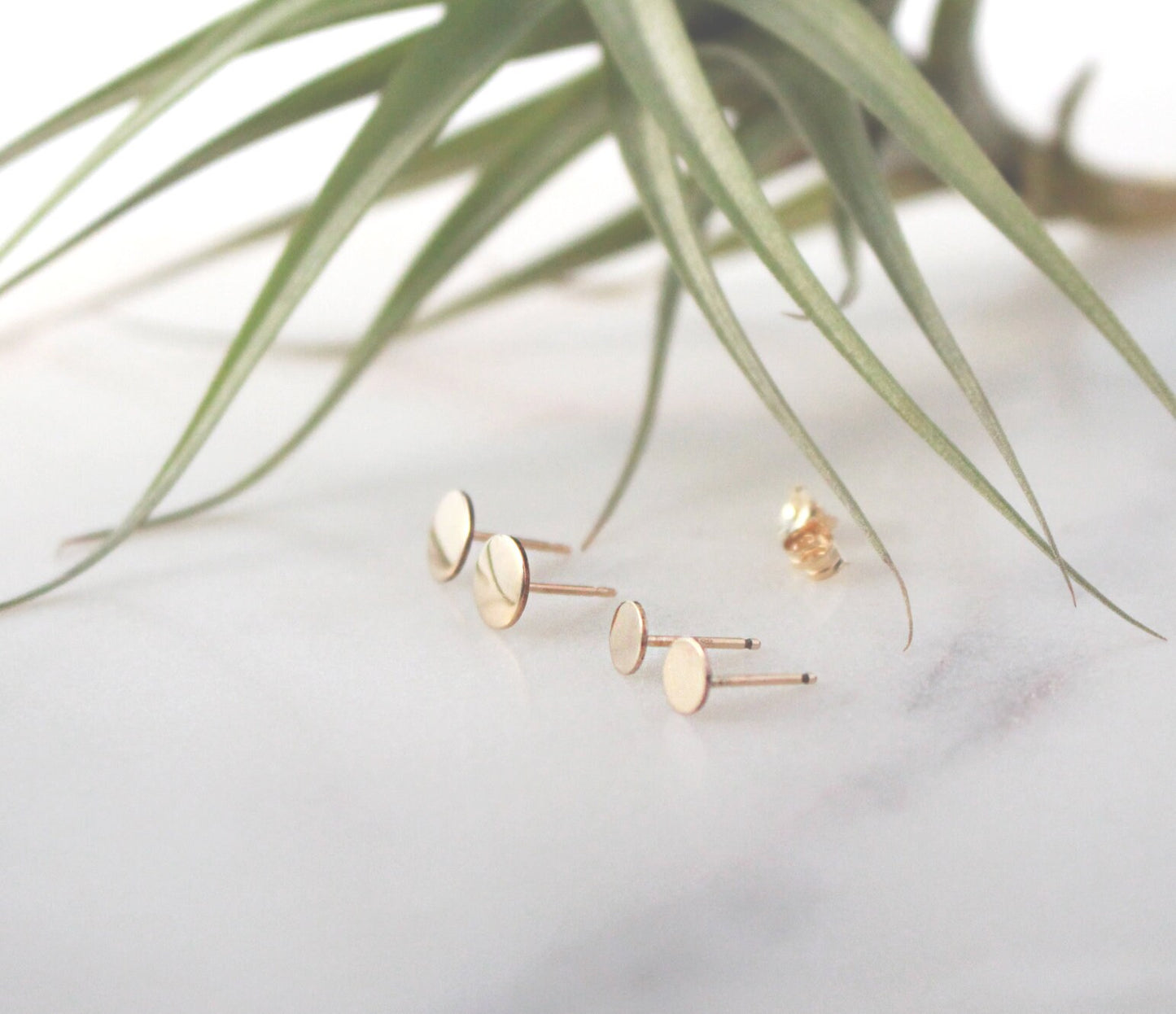 Gold Disc Stud Earrings(Small) - 14K Gold Filled, 5mm Disc