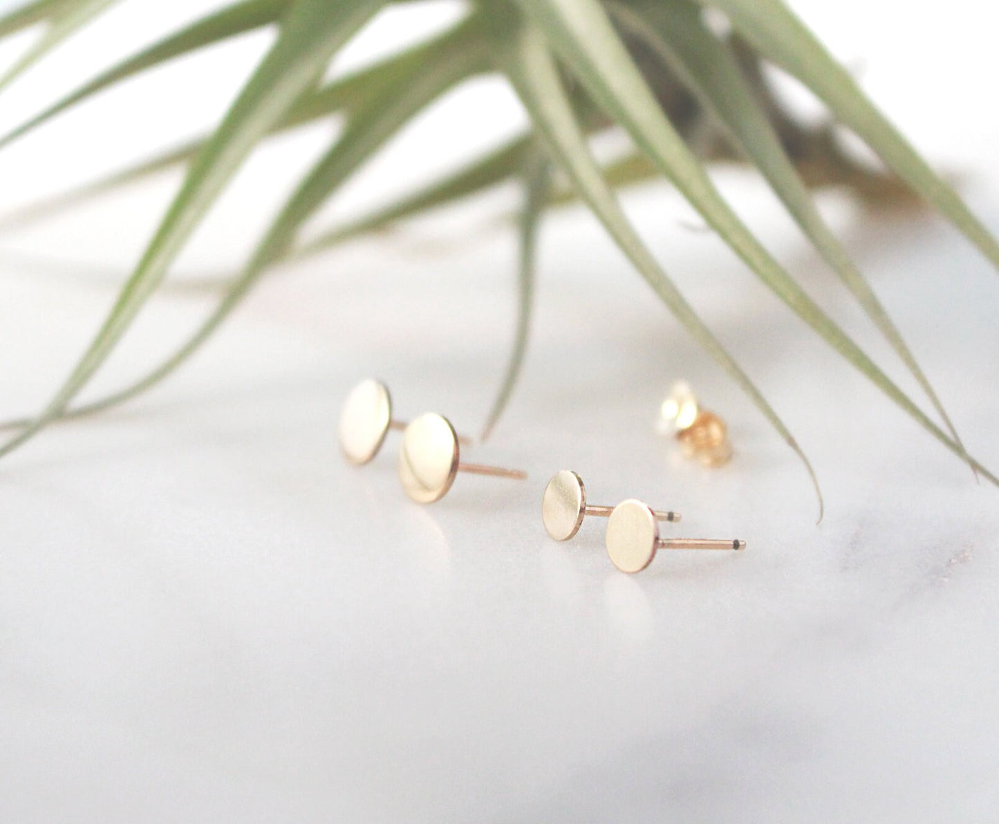 Gold Disc Stud Earrings(Small) - 14K Gold Filled, 5mm Disc