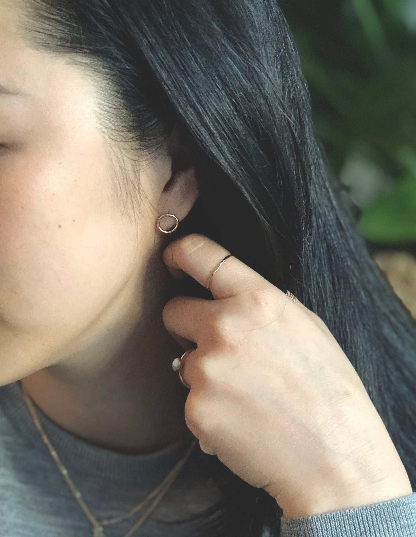 Gold Circle Stud Earrings - 14K Gold Filled, 10mm O Ring Circle