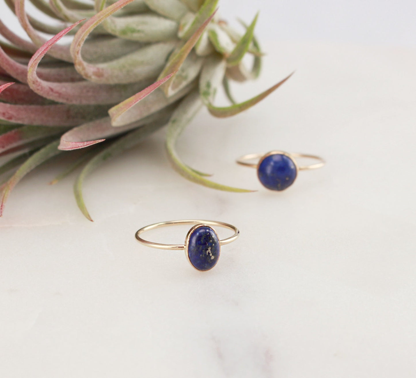 Oval Lapis Ring(Small) - 14K Gold Filled, 6x8mm Oval Lapis Lazuli Stone, 1mm Gold Filled Ring