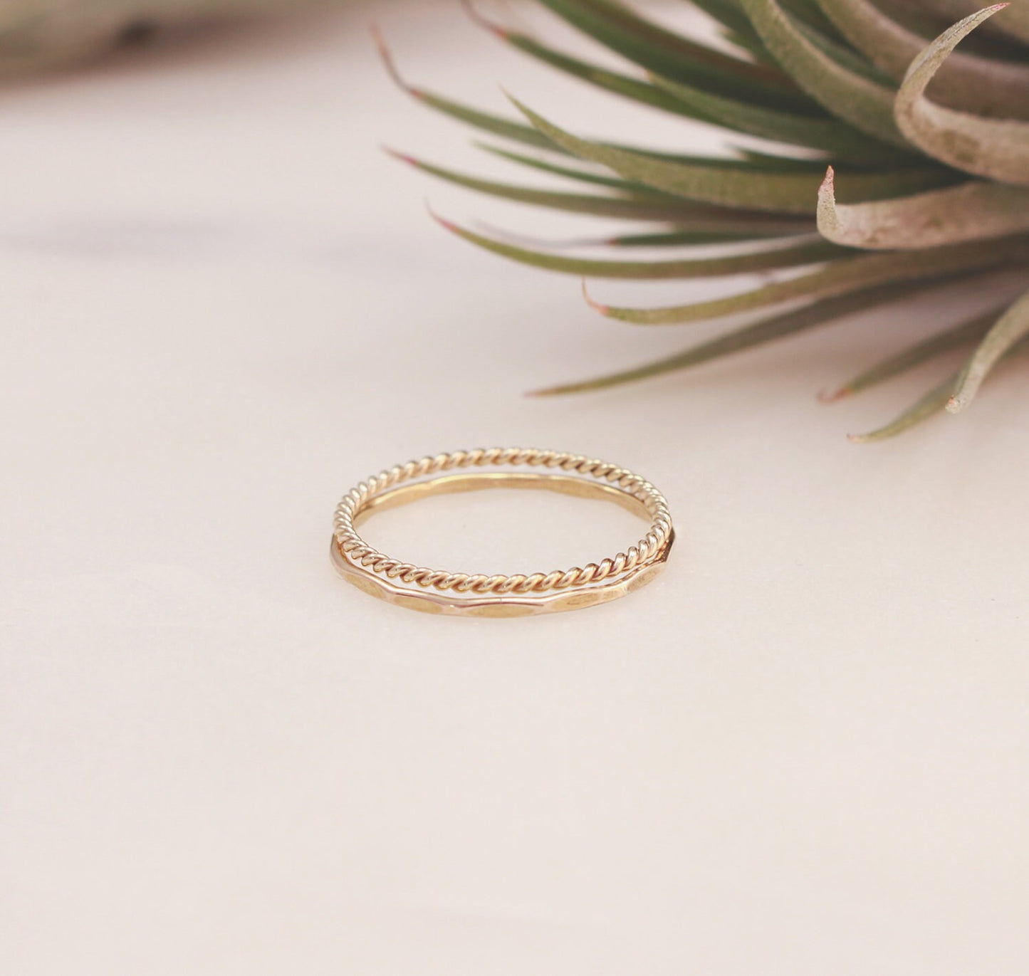 Twisted 1mm Ring - 14K Gold Filled, Layering, Stacking