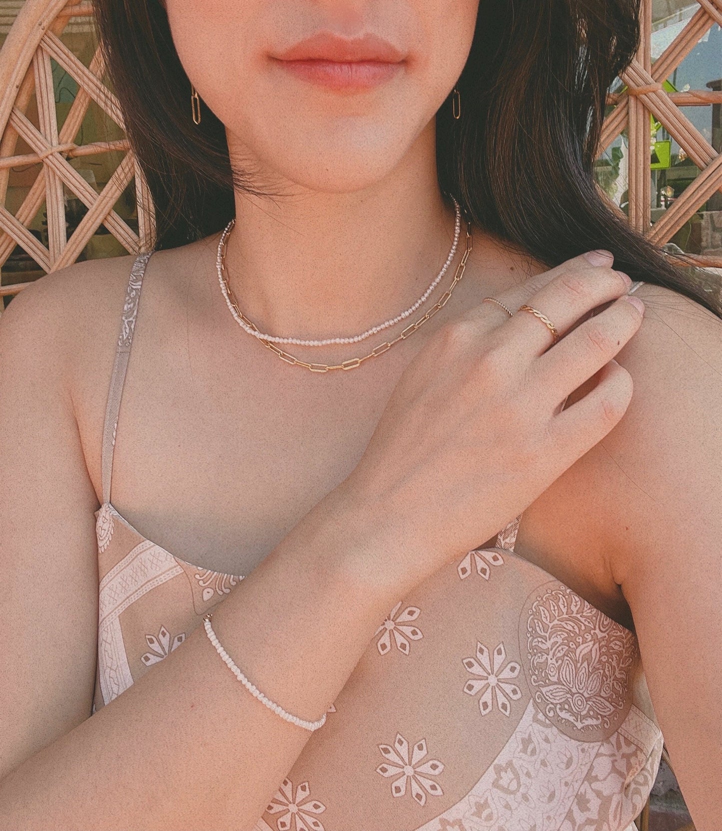 Tiny Potato Pearl Necklace - 14k Gold Filled Clasp & Extender, 2mm White Freshwater Potato Pearl, Seed Pearl