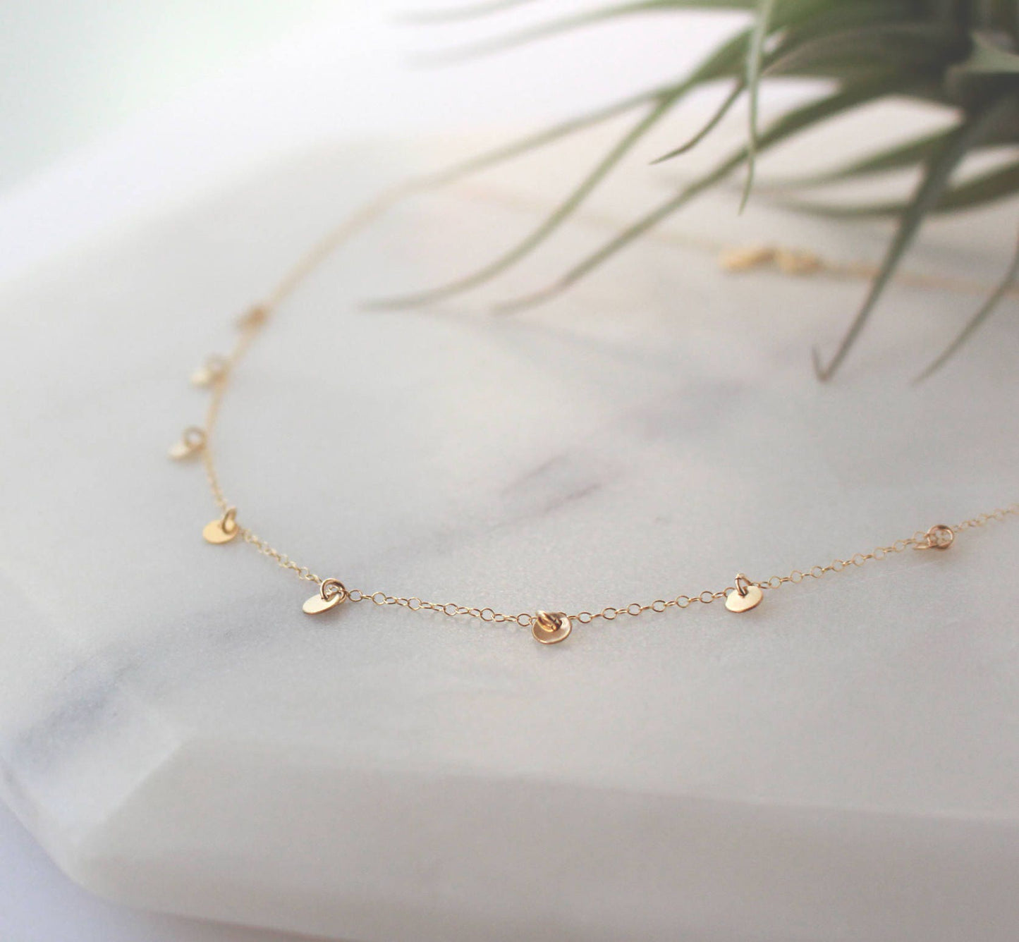 Tiny Gold Disc Necklace - 14k Gold Filled, 4mm Tiny Disc