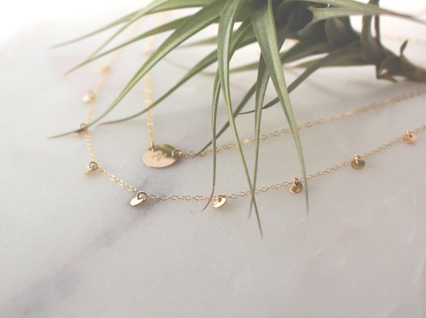 Tiny Gold Disc Necklace - 14k Gold Filled, 4mm Tiny Disc