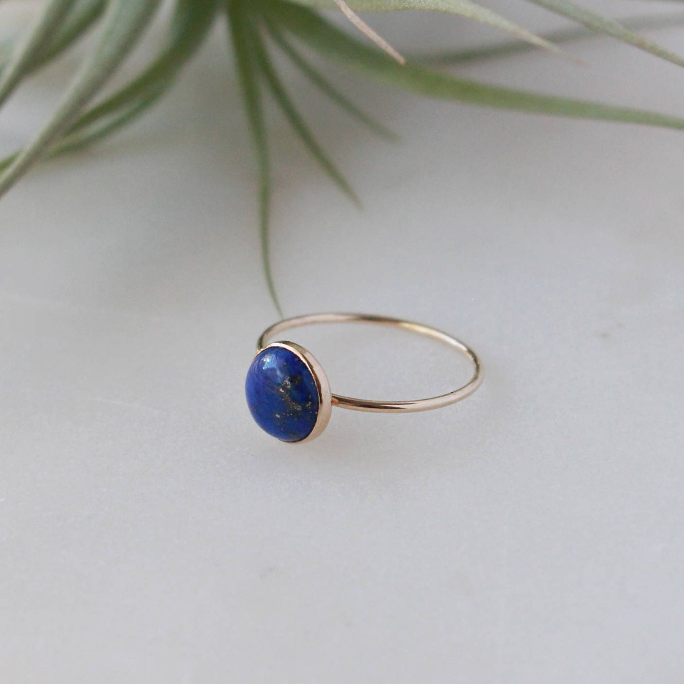 Lapis Lazuli Ring - 14K Gold Filled, 8mm Natural Lapis Lazuli, Deep Blue